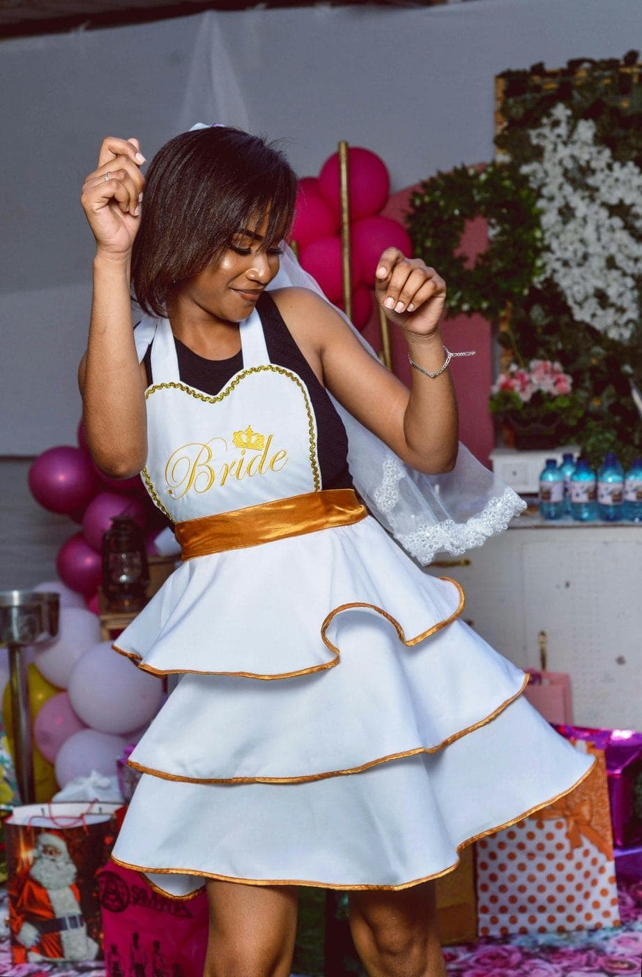 A bride celebrating at her bachelorette